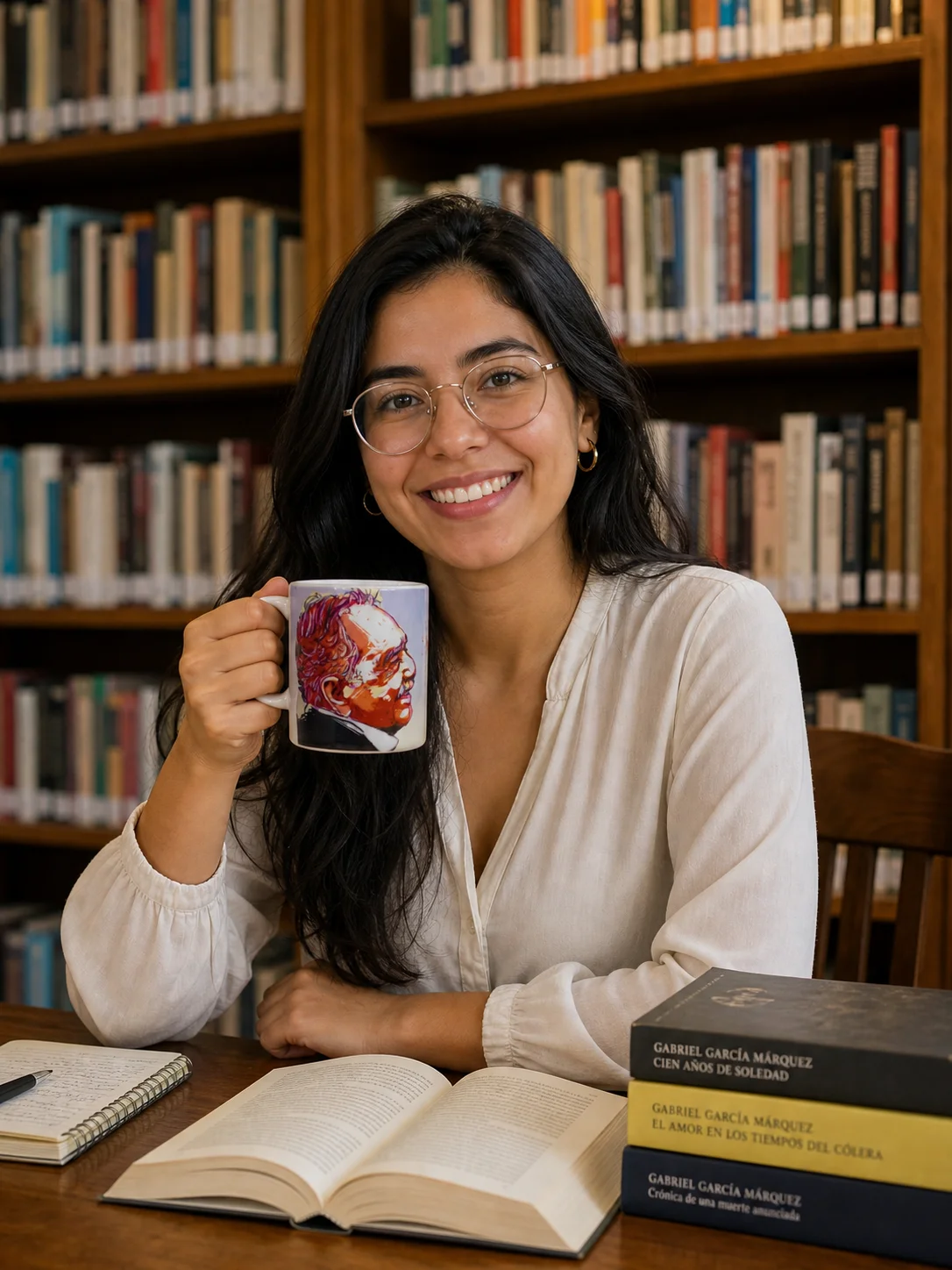 Detalle del mug en uso